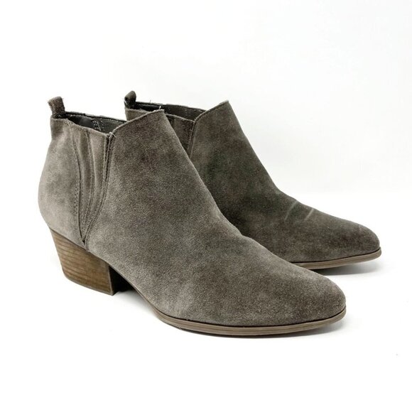 Crown Vintage Boots Womens 9 Grey Cvleio Suede Leather Upper Bootie Western Boho - Picture 2 of 16